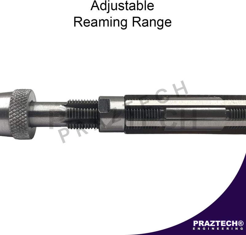 PRAZTECH Long Pilot HSS Blade Adjustable Expanding Hand Reamer | KINGPINS Ream | Repair Work | Workshop Tool DIY (H4 : 15/32" - 17/32" (11.9-13.5) mm) - Image 3